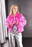 3X : Pink Sequin Star denim jacket