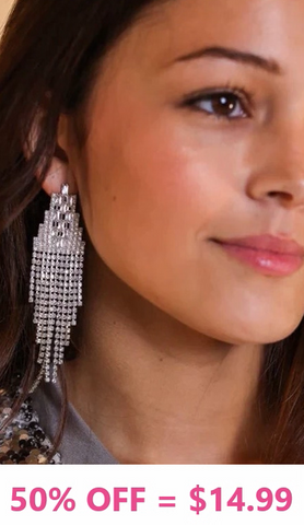 Bling Rhinestone tassel earrings