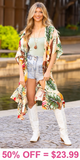 Tropical ruffle hem duster