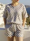 3X : Checkered top and shorts set