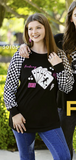 Feeling Lucky checkered sleeve top