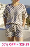 3X : Checkered top and shorts set