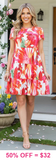 Pink & Red Floral Layered Dress