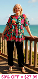Tropical Beautiful Floral Baby Doll Top