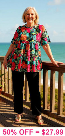 Tropical Beautiful Floral Baby Doll Top