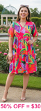 Pink, Lime, Green & Purple  Summer Dress