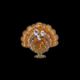 Cute Sequin Turkey patch on black top