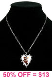 White Cowgirl heart silver necklace