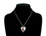 White Cowgirl heart silver necklace