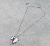 White Cowgirl heart silver necklace