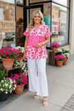 Pink Cow print & Leopard baby doll top