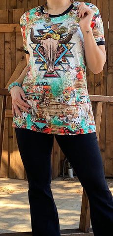 3X : Western Steer graphic shirt