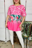 Pink Leopard, Cactus Print Top