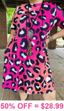 Pink ombre big spot leopard dress