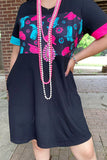 Black Dress with cowgirl boots