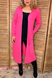 S/M : Hot Pink duster cardigan with pockets
