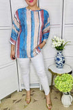 Blue, Brown, knit top
