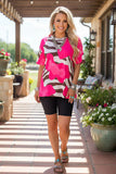 Animal print top with pink designs