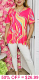 Pink & Yellow Swirl top