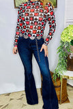 Red Heart Poker checkered mesh top