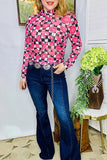 Pink concho crosses checkered mesh top
