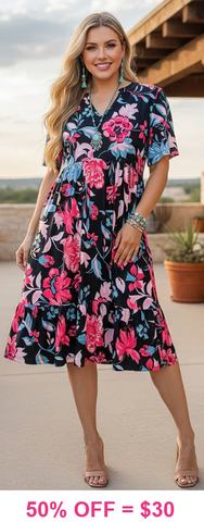 Pink and Blue floral dress