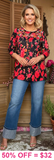 Floral Top with Embroidery chest