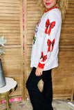 Christmas Cowgirl boots, red bow sleeves