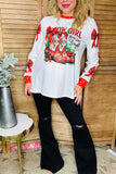 Christmas Cowgirl boots, red bow sleeves
