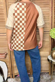 New Checker color block top