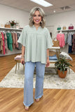 Striped baby doll top - oversized