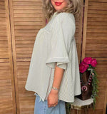 Striped baby doll top - oversized