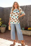 Western Bow print top