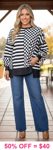 Black and White checkered sweatshirt