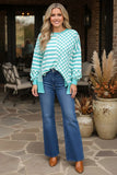 Turquoise and White checkered sweatshirt
