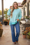 Turquoise and White checkered sweatshirt