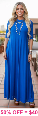 PRE-ORDER : Blue Mesh Dress with lining