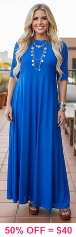 Blue Mesh Dress with lining