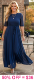 Navy Maxi Mesh Dress with knee length lining