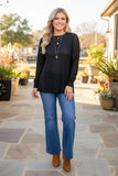 Black Paisley Lace long sleeve top