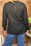 Black Paisley Lace long sleeve top
