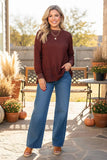 Brown Paisley Lace long sleeve top
