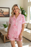 Pink Western print pajama set