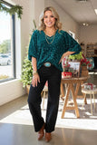 Teal Green sequin blouse
