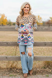 Leopard & Grey tribal top
