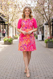 Pink, Purple, Orange Floral print dress