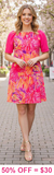 Pink, Purple, Orange Floral print dress
