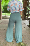 Sage wide leg pants/ Wide Elastic Waist