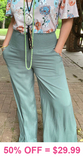 Sage wide leg pants/ Wide Elastic Waist