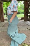 Sage wide leg pants/ Wide Elastic Waist
